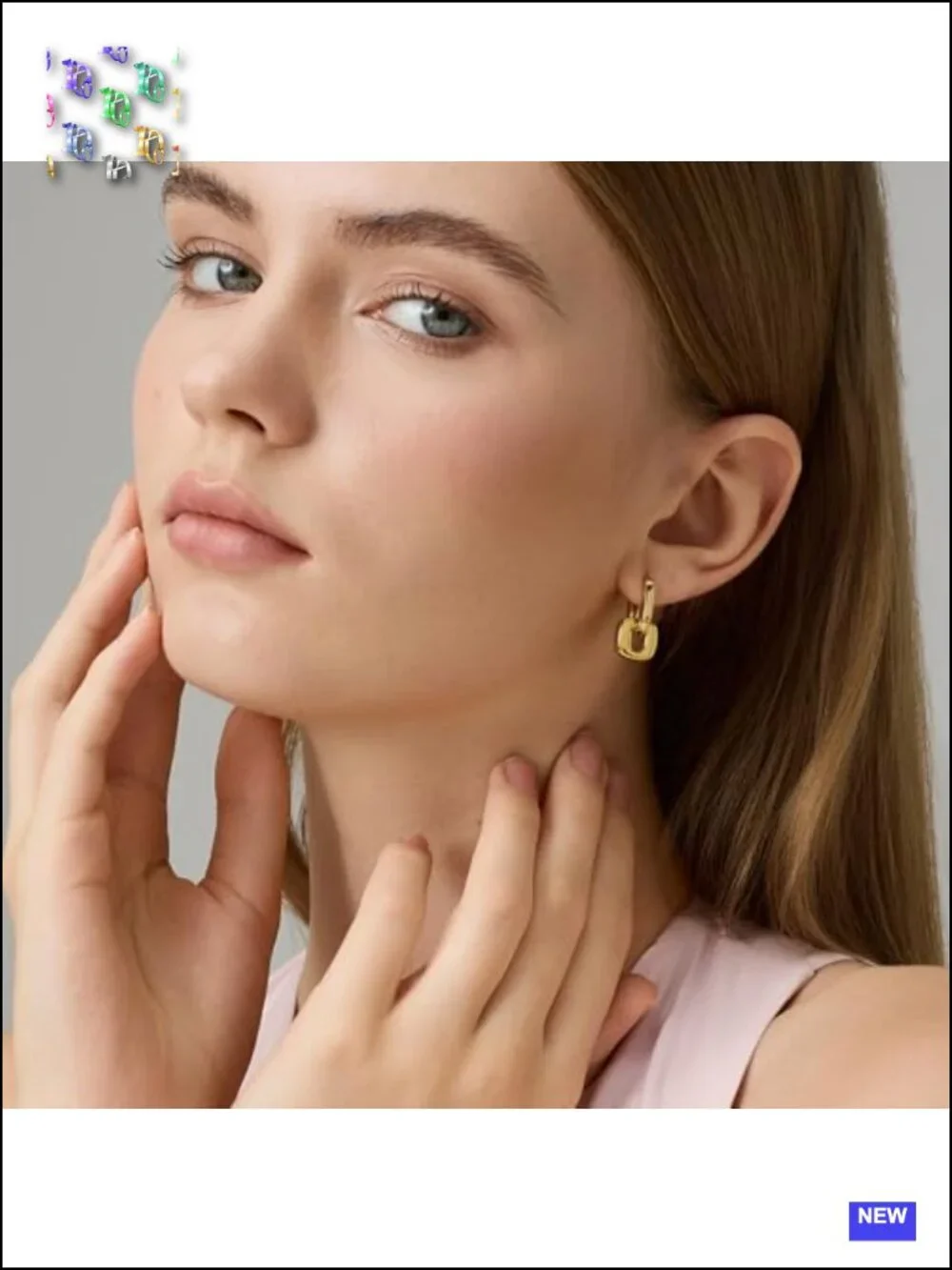 18K Gold Plated Chunky Hoop Earrings for Women Fashion Thick Gold Hoops Set
